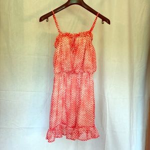 Coral Raindrops Sundress